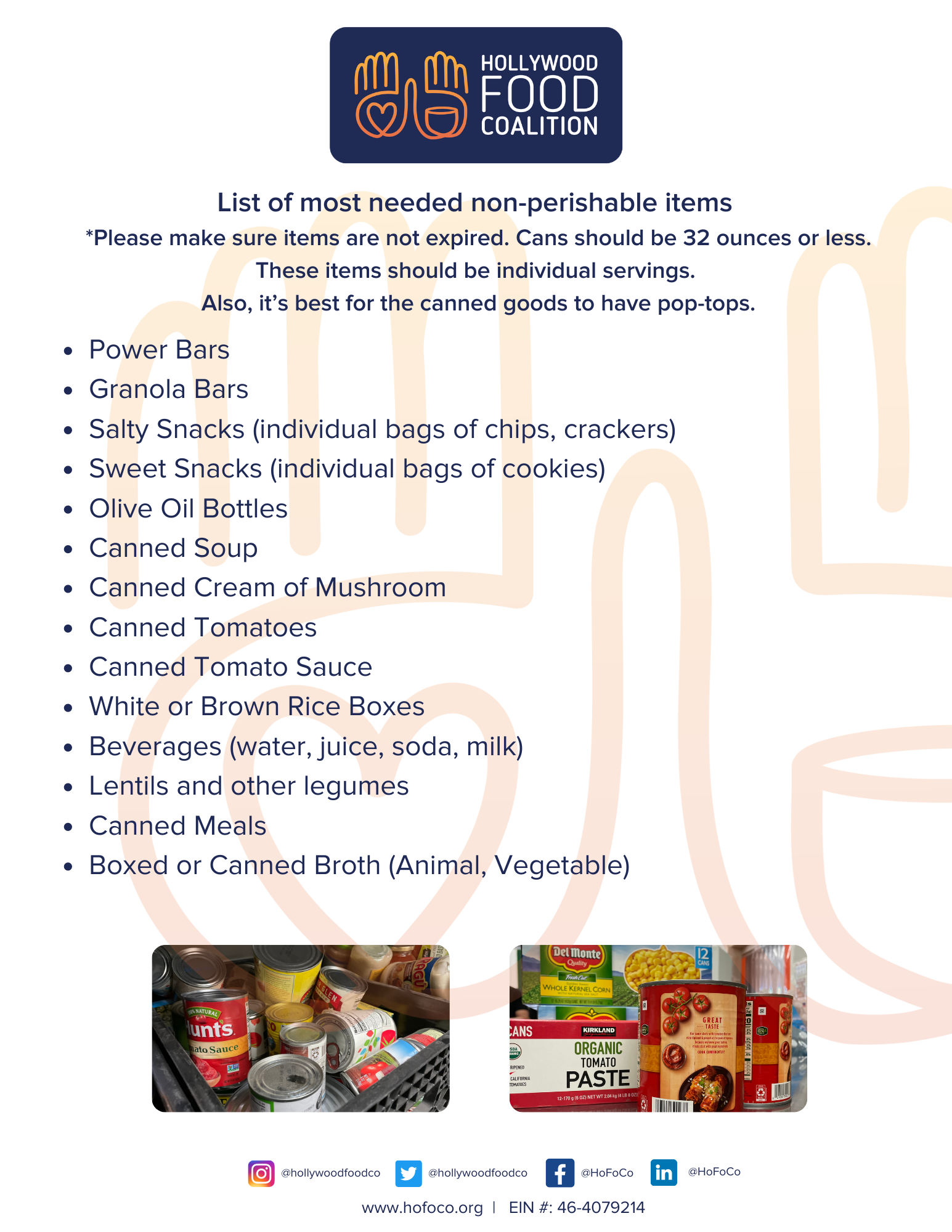 Most Needed Food Items