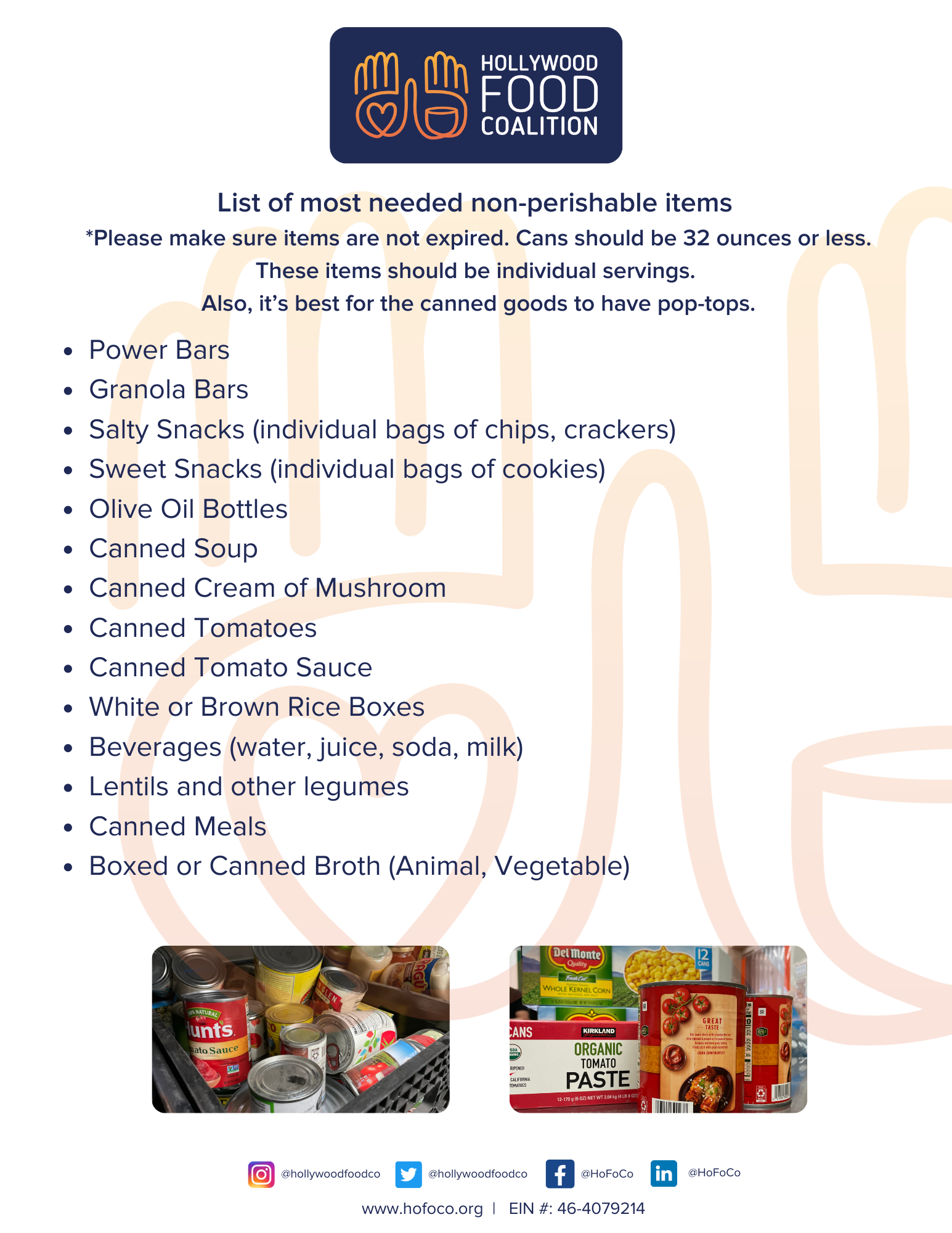 Support A Food Drive Hollywood Food Coalition